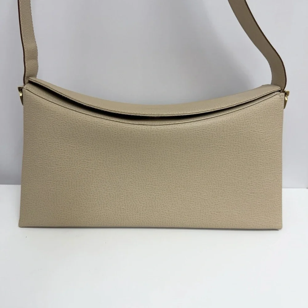 Vintage Salvatore Ferragamo Leather Purse Khaki Beige NWT $495.00 Gazzella